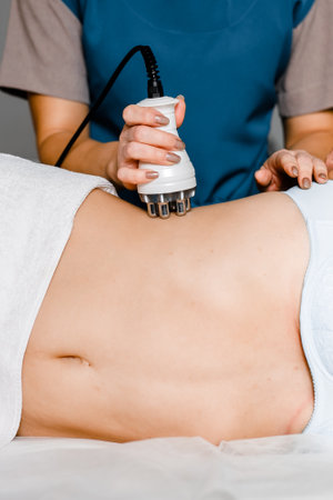 Relaxing Device Body Massage for Woman at Beauty Spa.の写真素材