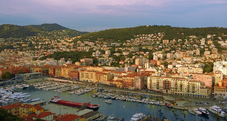 ships in the city of Nicaの写真素材