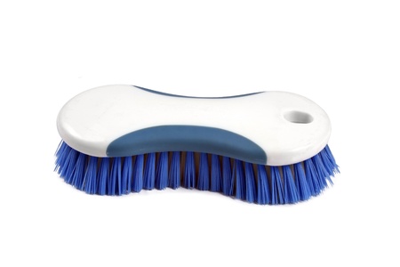 cleaning brush isolated over whiteの写真素材