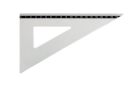 metal triangle is isolated on a white backgroundの写真素材