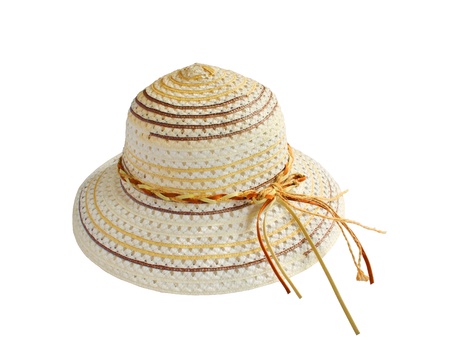 summer hat isolated on a white backgroundの写真素材