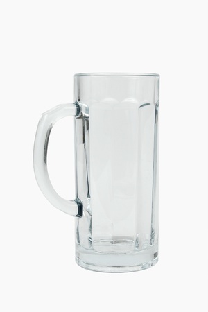 empty beerglass isolated over whiteの写真素材