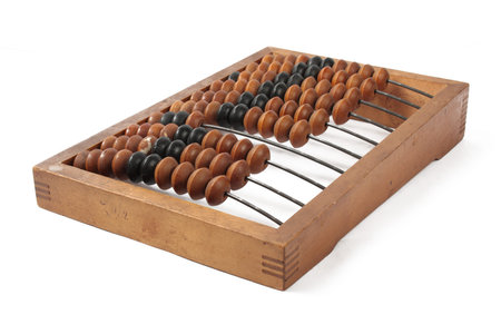 old school abacus, made in ussr, isolated on a white background