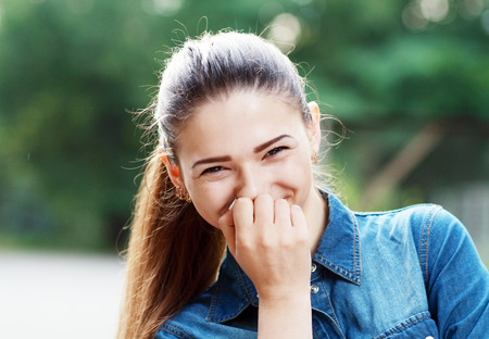Portrait Of Young Smiling Beautiful Womanの写真素材
