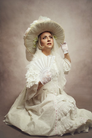 book cover image vintage retro victorian womanの写真素材