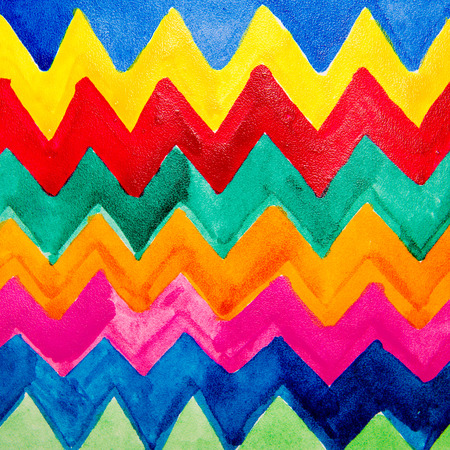 Striped hand drawn watercolor background. Vector version. Bright colors. Watercolor composition for scrapbook elements or print.の写真素材