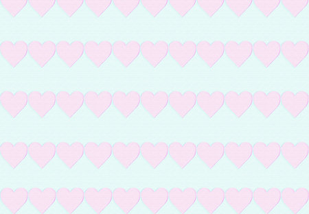 Seamless lilac hearts vertical pattern on turquoise background