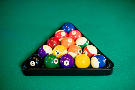 billiard balls on the tableの写真素材