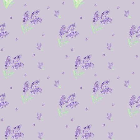 watercolor flowers of lilac patternの写真素材