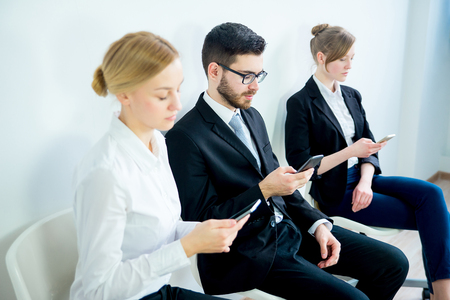 Preparing for a job interviewの写真素材