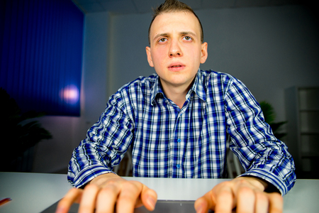 Office worker at a deskの写真素材