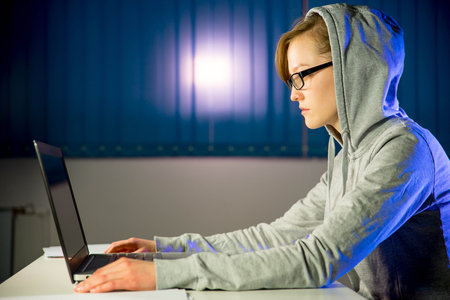 A student working