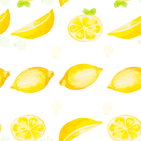 Watercolor lemon textureの写真素材