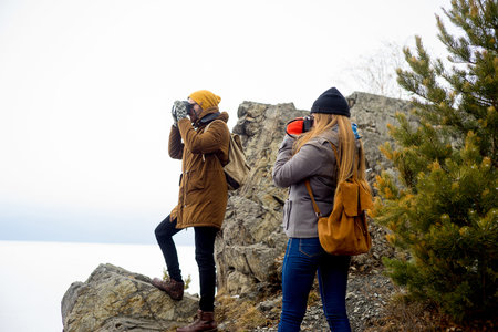 Photographers on a hill