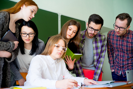 College students on a lectureの写真素材