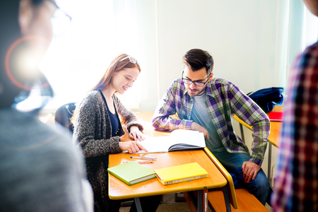 College students on a lectureの写真素材