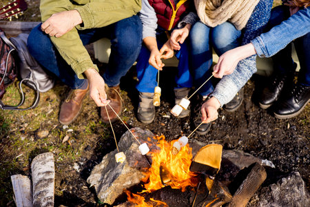 Family is on a picnicの写真素材
