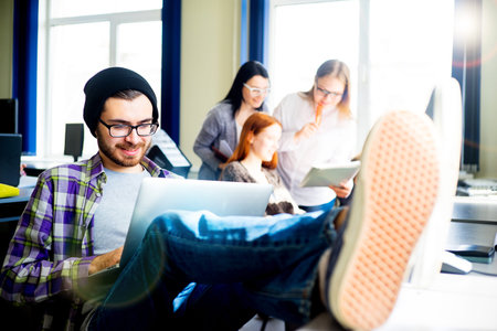 Students working on computers