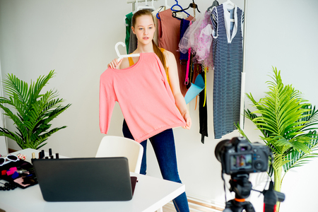 Female fashion bloggerの写真素材