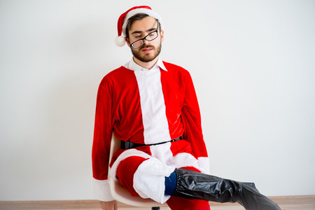 Bored Santa Clausの写真素材