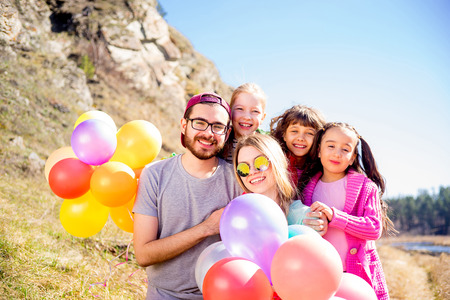 Family celebrating birthdayの写真素材