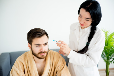 Handsome man at spaの写真素材