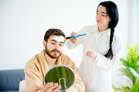 Man at spaの写真素材