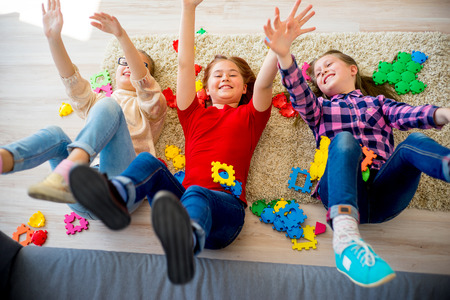 Friends playing togetherの写真素材