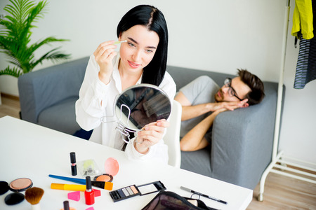 Woman is getting readyの写真素材