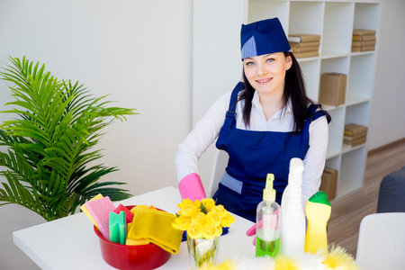Cleaning service woman