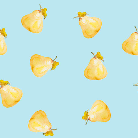 Watercolor illustration of a pear