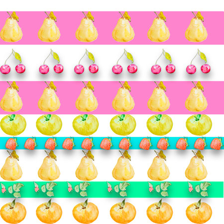 Watercolor illustration of a fruitの写真素材