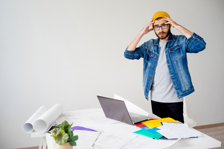 Architect working on a projectの写真素材