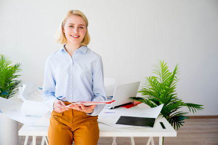 Happy smiling businesswomanの写真素材