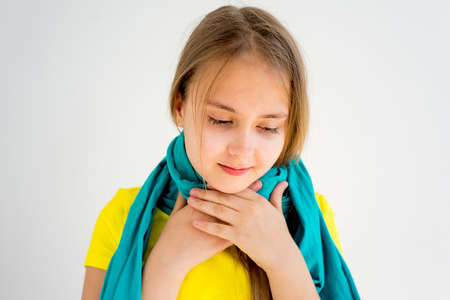 Girl showing emotionsの写真素材