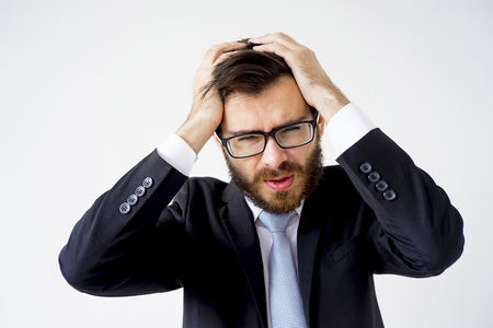 Portrait of a businessman under stressの写真素材