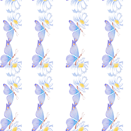 Watercolor illustration of butterfliesの写真素材