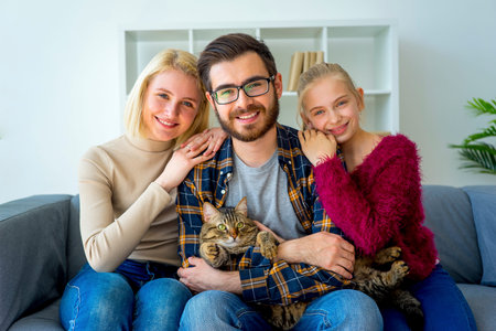 Family with a cat