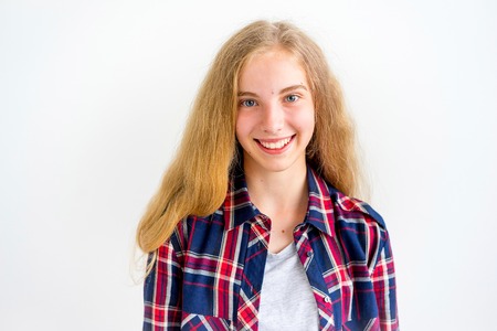 Girl showing emotionsの写真素材