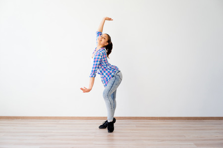 Portrait of a dancing girlの写真素材