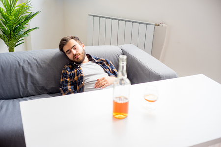 Alcohol addicted manの写真素材