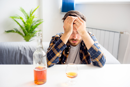 Alcohol addicted manの写真素材
