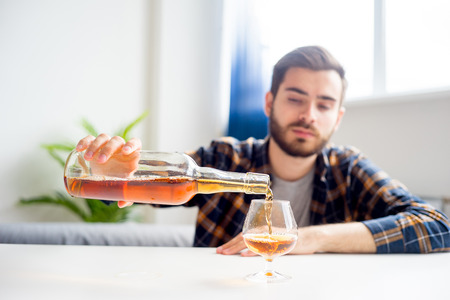 Alcohol addicted manの写真素材