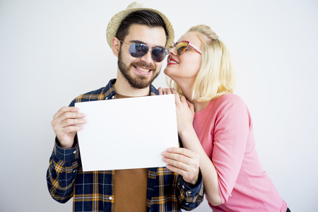 Young fashionable coupleの写真素材