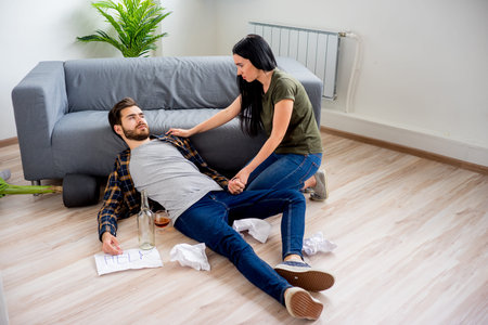 Alcohol addicted husbandの写真素材