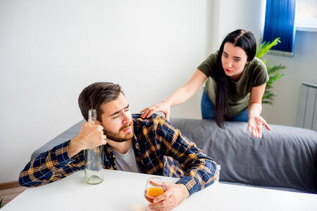 Alcohol addicted husbandの写真素材