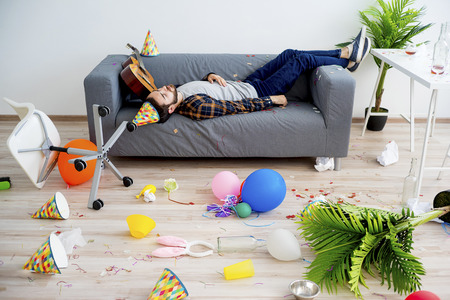 Hangover after a partyの写真素材