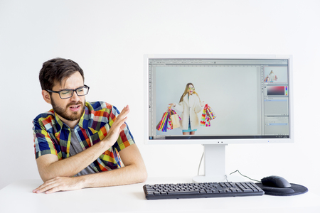 Retoucher doesnt want to workの写真素材