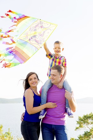 Family in a parkの写真素材