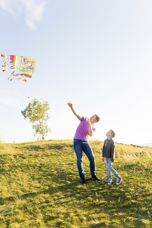 Family in a parkの写真素材
